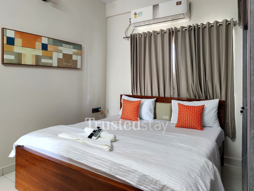 Bedroom 1 of Plot No 651 TrustedStay Service Apartment in Koramangala, Bangalore